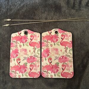 Flamingo and Floral Luggage Tags